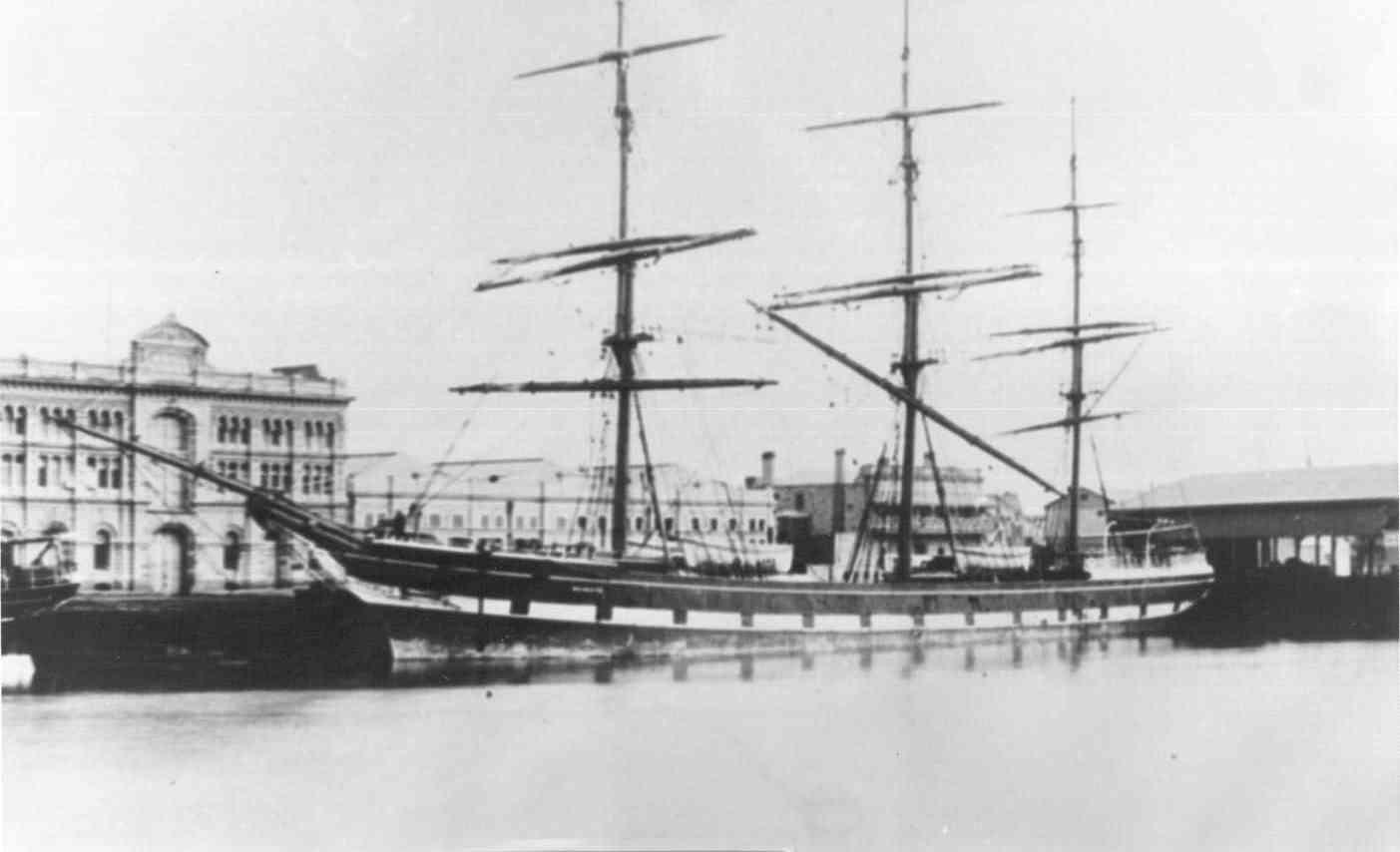 1877 barque berthed in the New Dock, Port Adelaide.