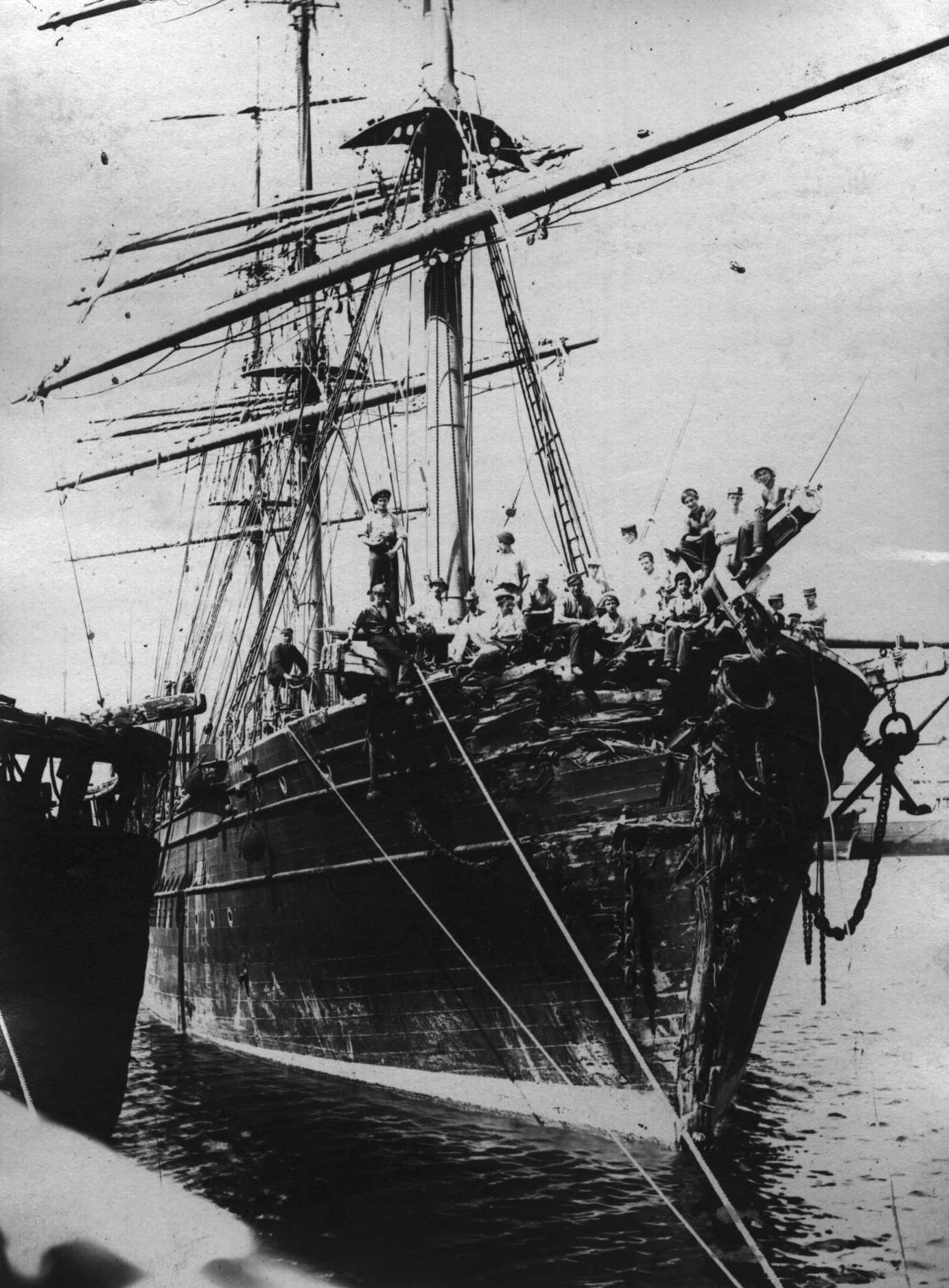 Damaged in Port Adelaide, 1899 after colliding with an iceburg.