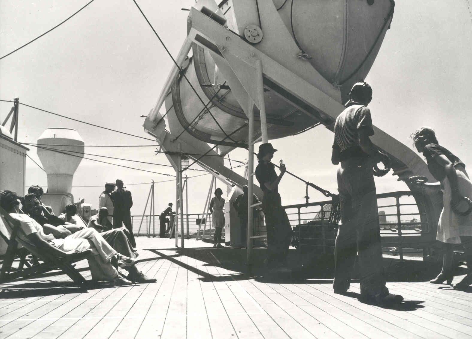 Passenger vessel - tourist class deck scene