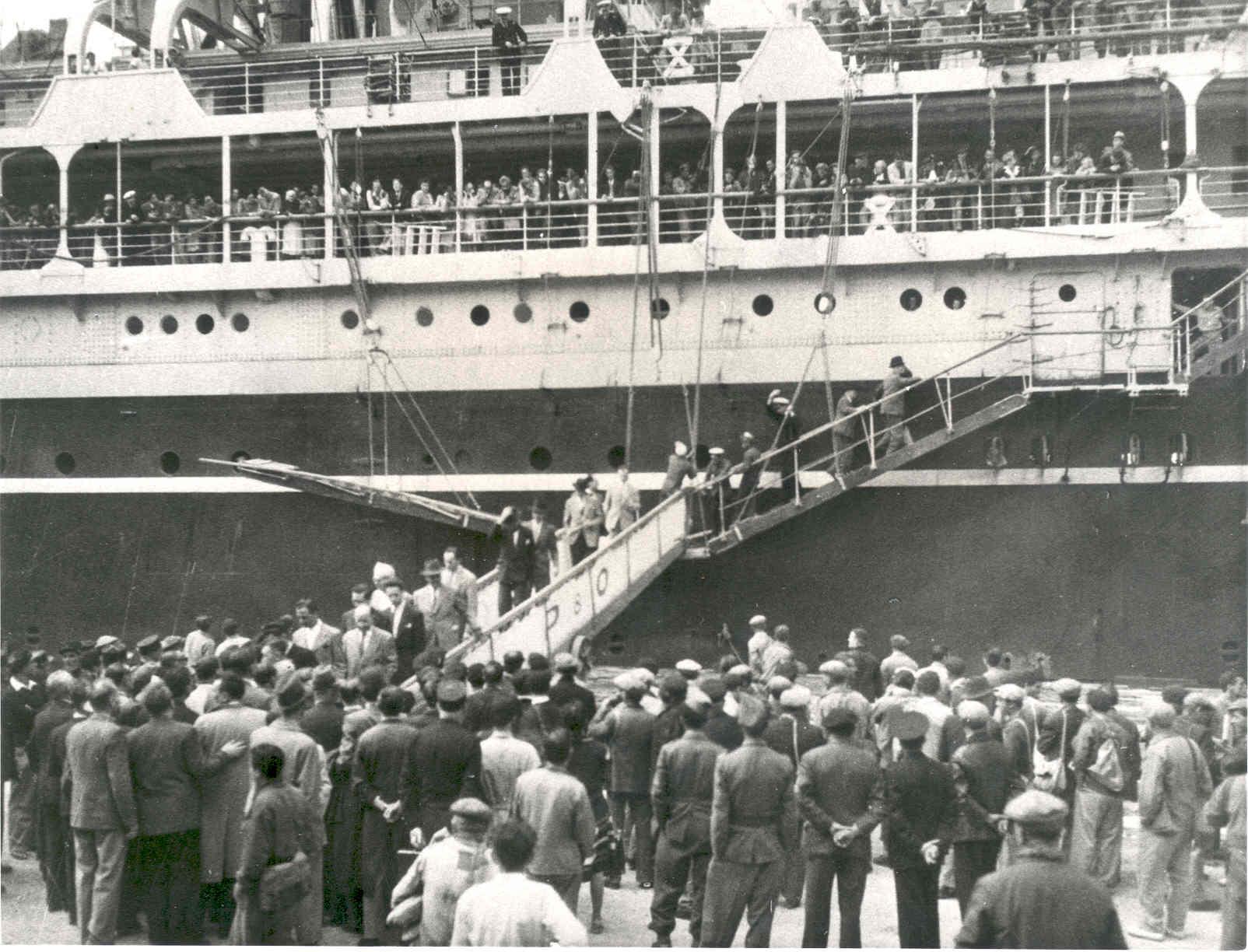 Passenger vessel - disembarking Marseilles 1948