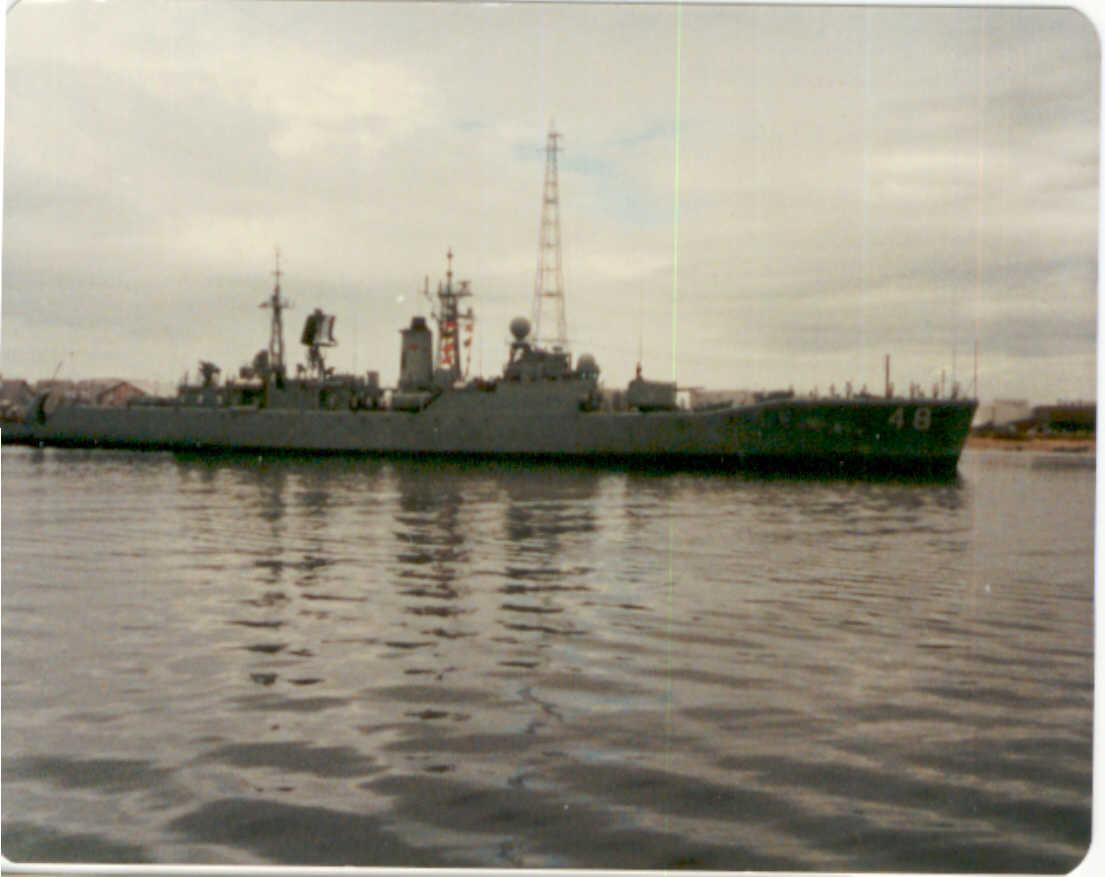 Naval vessel leaving Port Adelaide