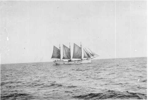 Ketch under sail