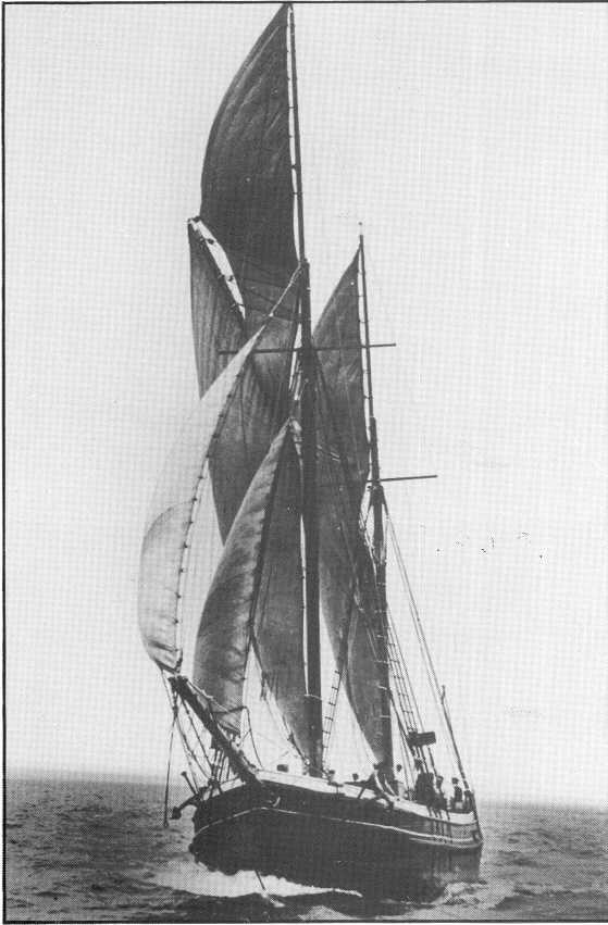 Ketch under sail