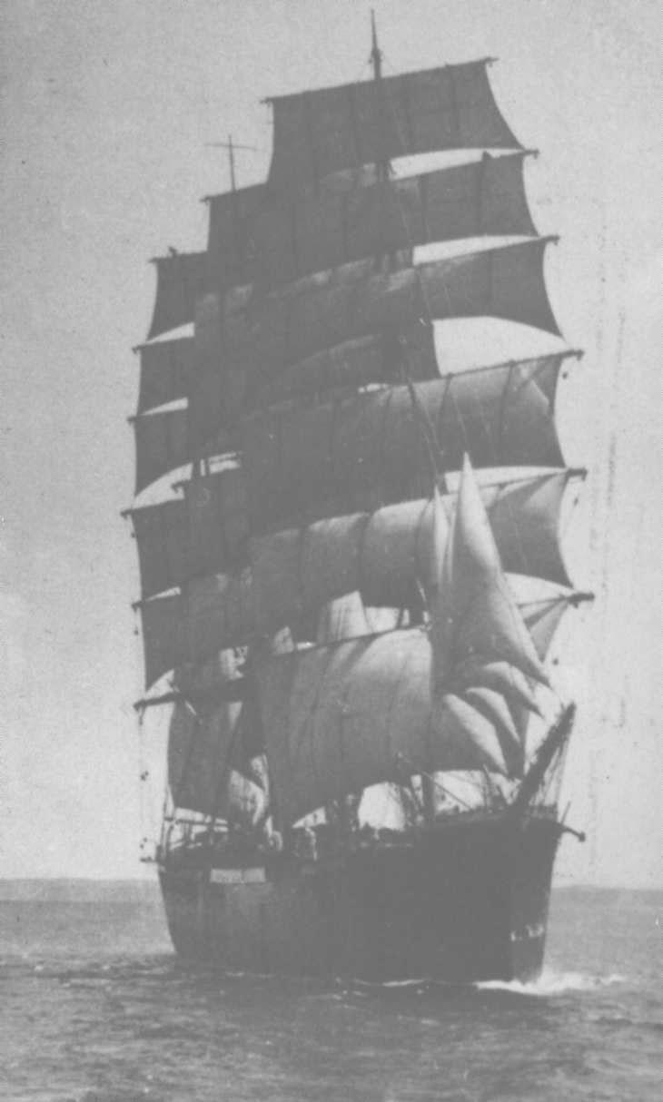 Barque under sail