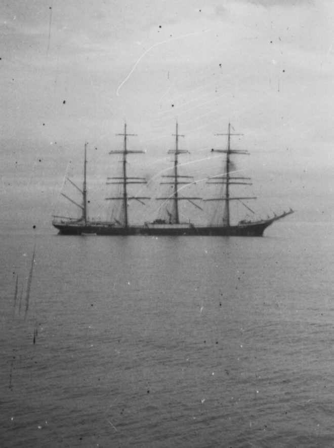 Barque at anchor, Pt. Victoria