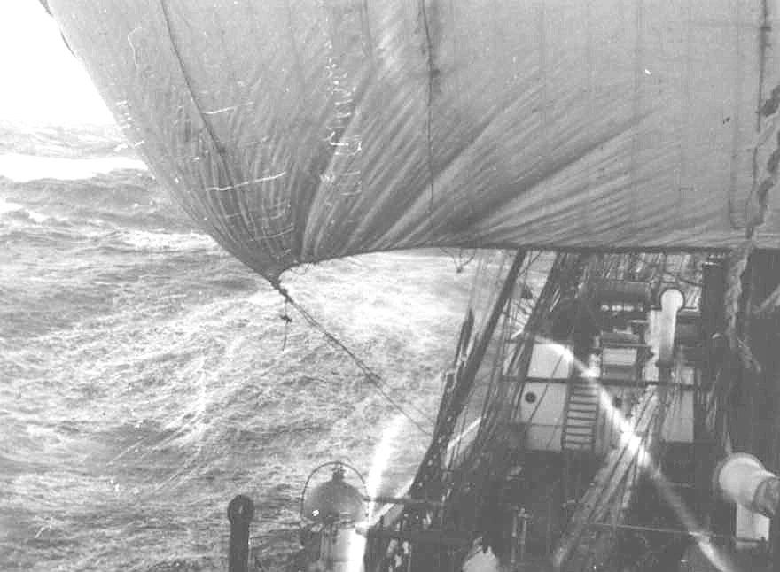 Barque - looking aft from forecastle head