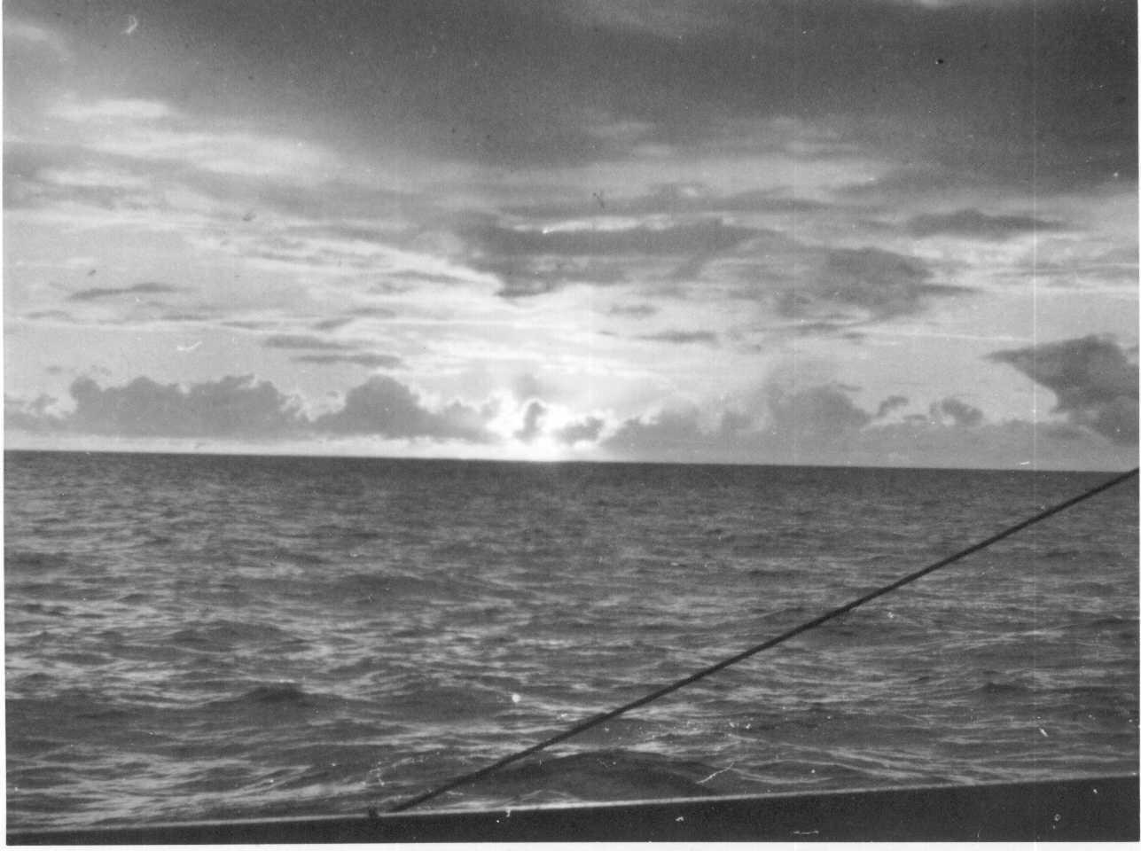 Barque - sunset at sea