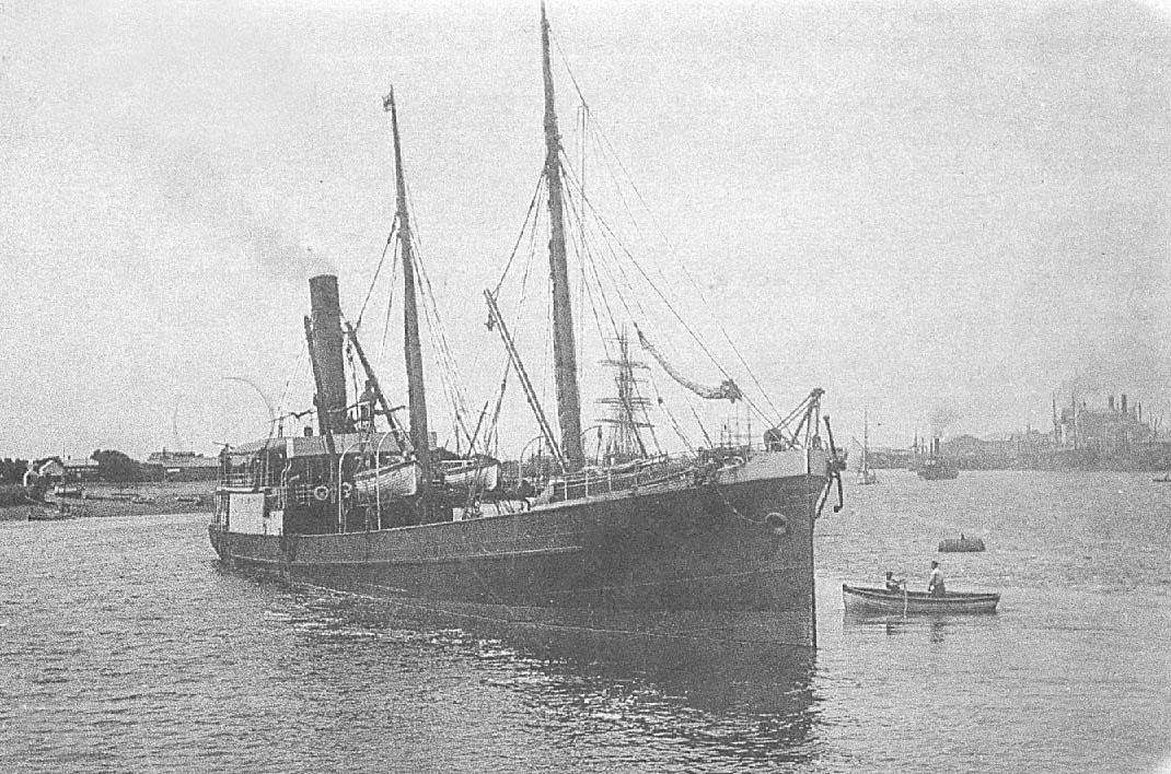 1882 steamer.  General cargo vessel arriving in port