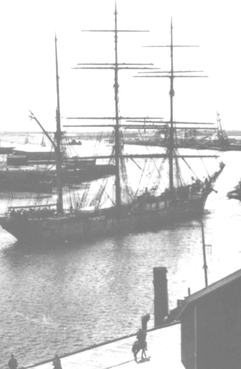 Barque moored in Port Adelaide