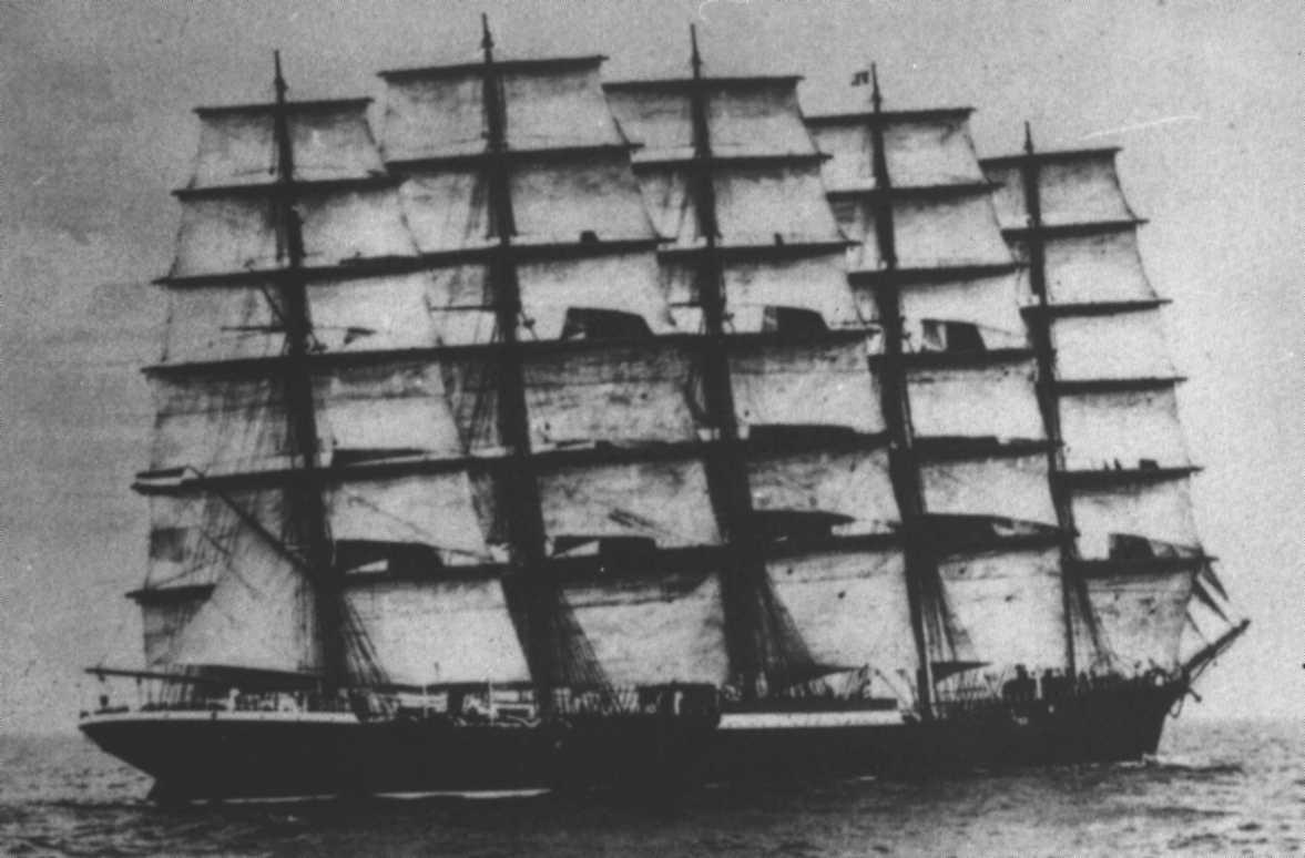 Ship under full sail