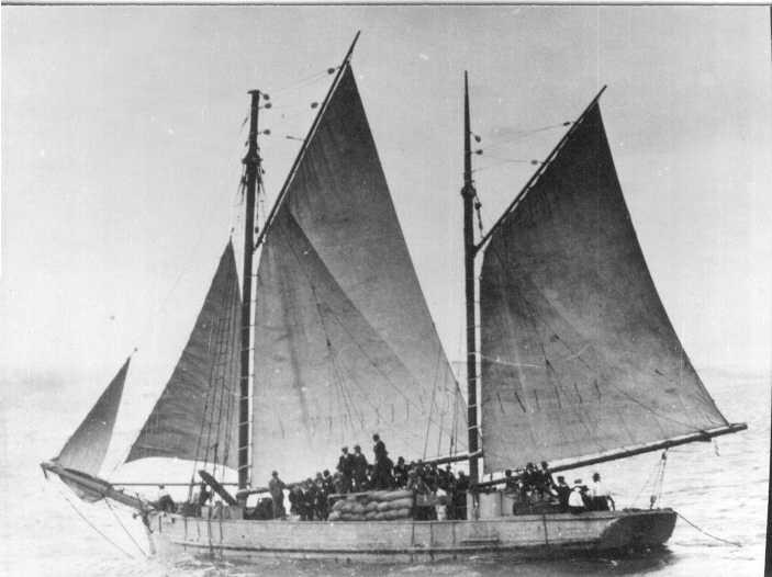 Ketch under sail