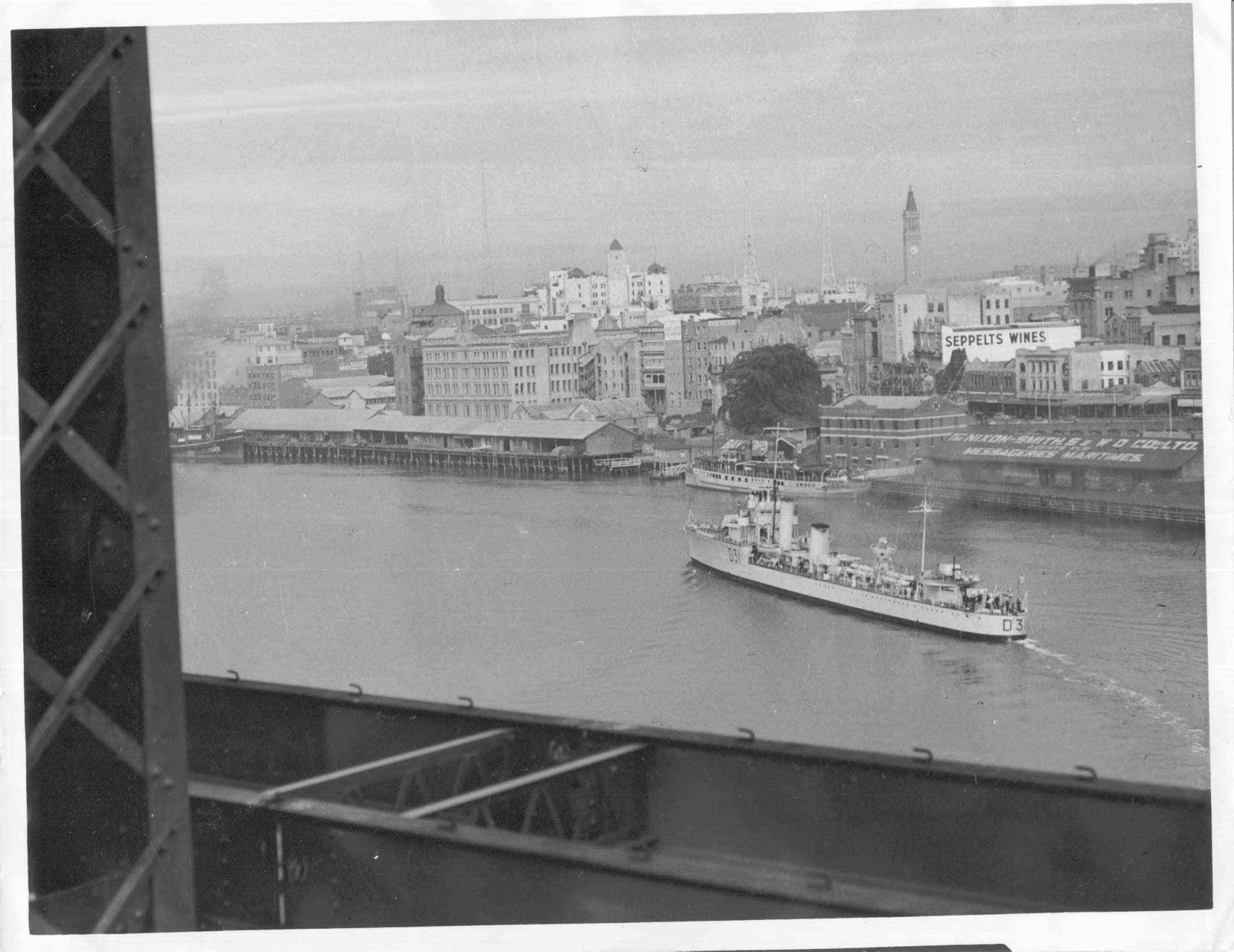 H.M.A.S. "Voyager" served with the Royal Navy along with 3 sister ships from the late stages of World War One up until 1933 when all four ships were transferred to the Royal Australian Navy in October 1933.  Voyager and her sister ship Vampire left Singap