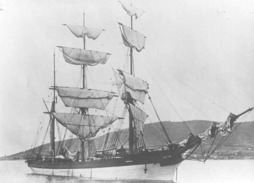 1870 Barque at anchor.