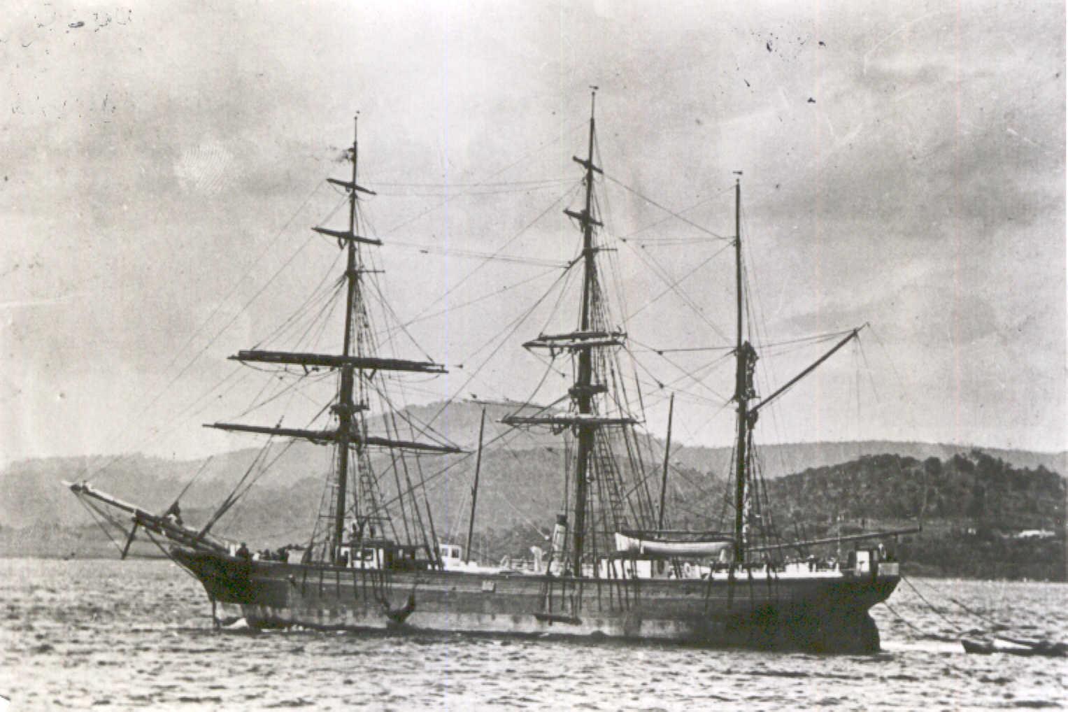 Barque at anchor