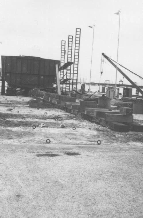 Bulkhead shored up on port side, 12/8/1958.