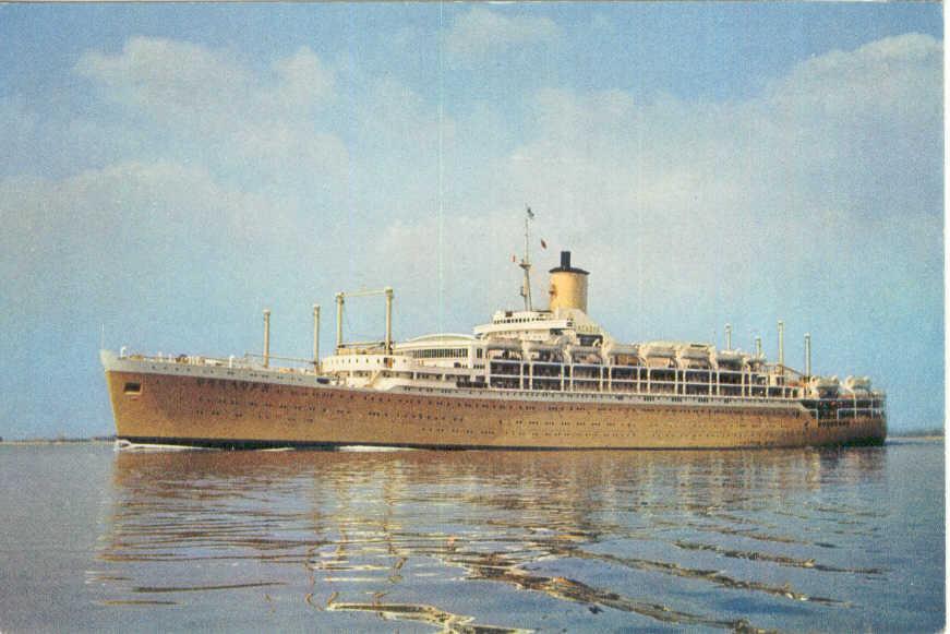 Passenger Vessel "Orcades", built by Vickers Armstrong in Barrow-In-Furness, England and launched on 1 December 1936 by Mrs I.C. Geddes.  Vessel was completed in July 1937 and had her inaugural voyage on 9 December 1937 from London - Brisbane.
Base port: