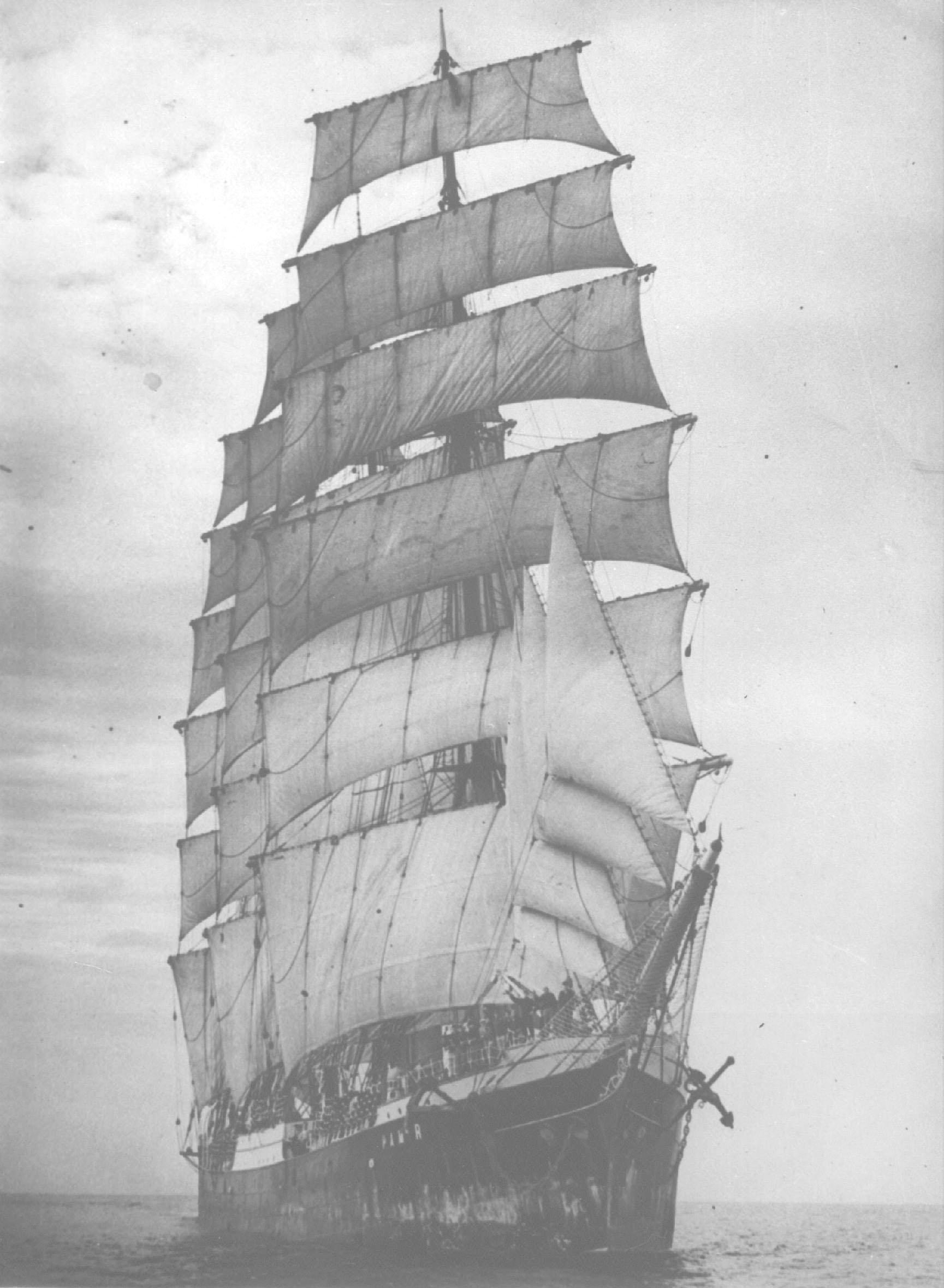 This image shows vessel in full sail.