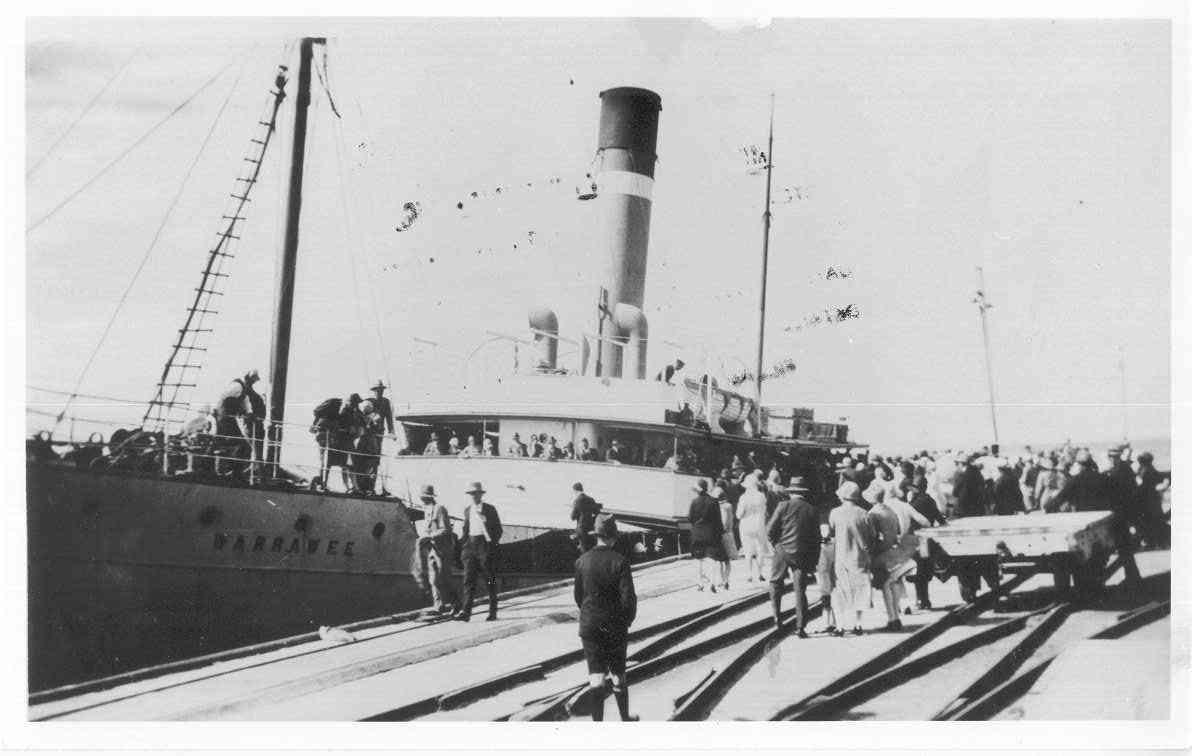 Passenger cargo vessel at Port Germein