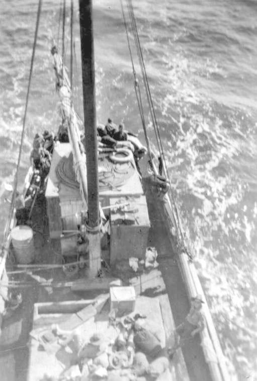 Stem from aloft of foremast, 21/4/1930.