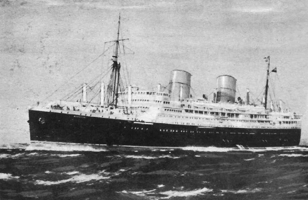 1929 passenger vessel under way.