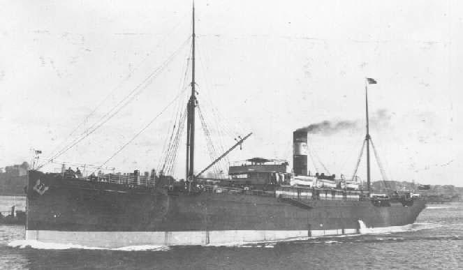 1896 general cargo vessel under way.