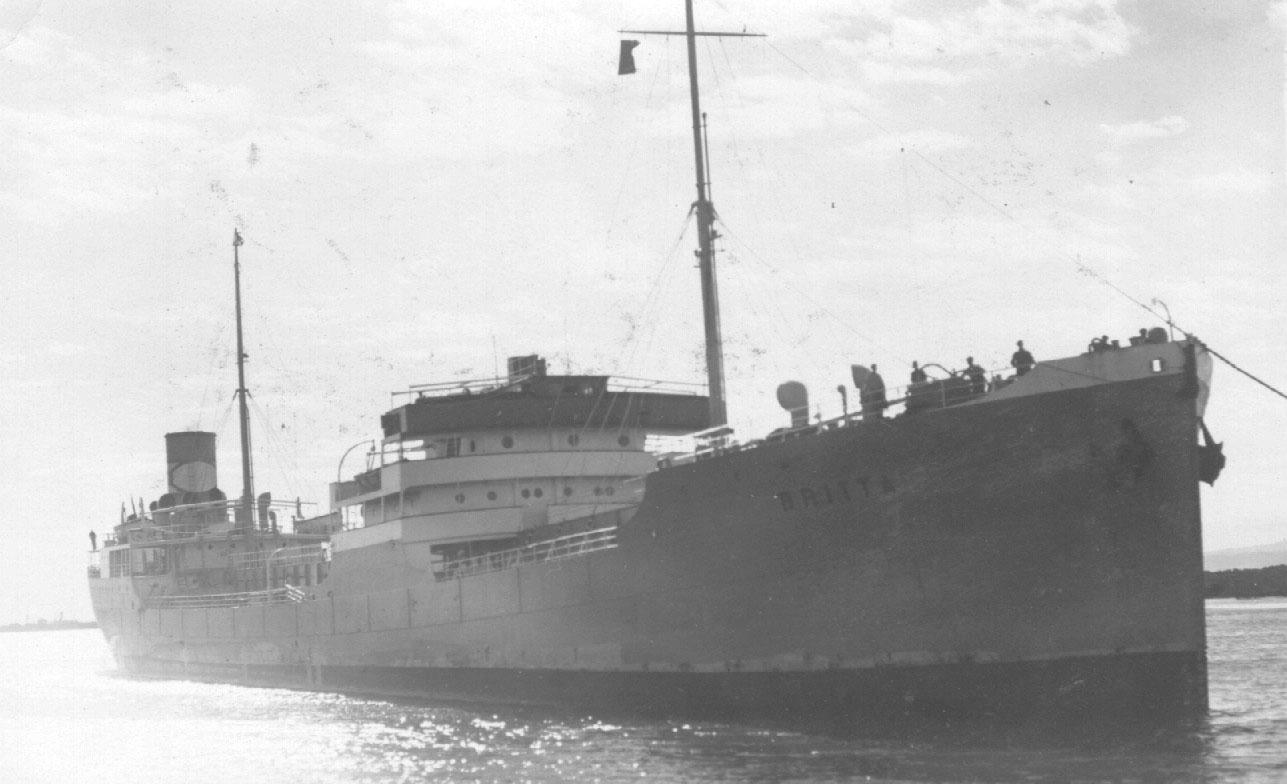 1928 tanker under tow.