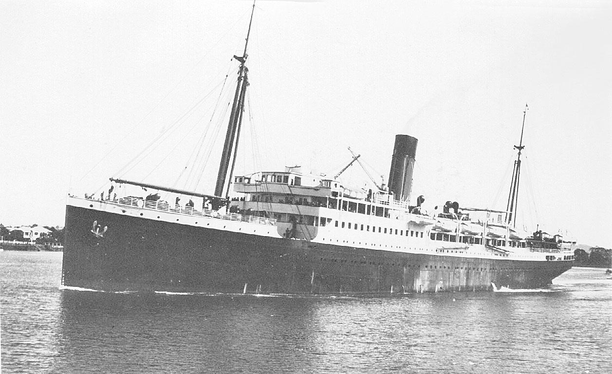 1913 passenger vessel entering port.