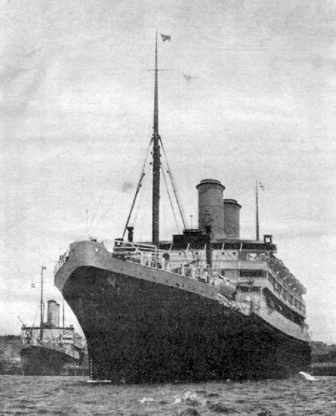 1929 passenger vessel under way