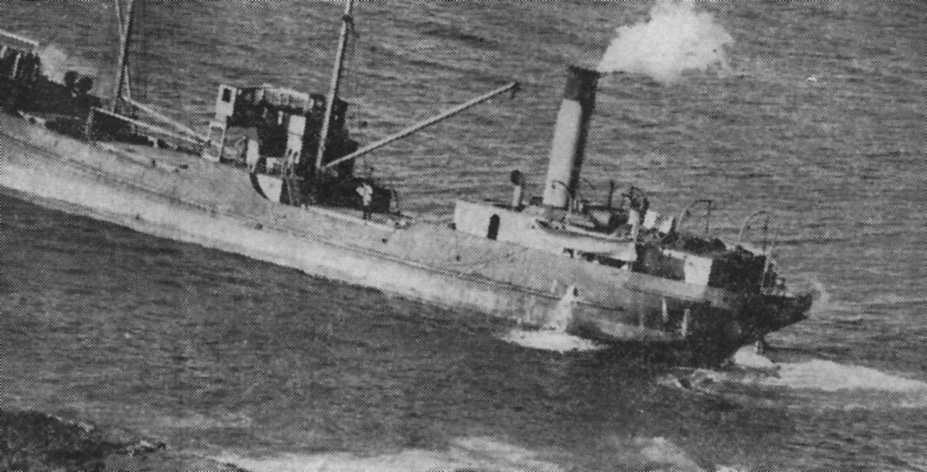 1914 cargo vessel, aground.