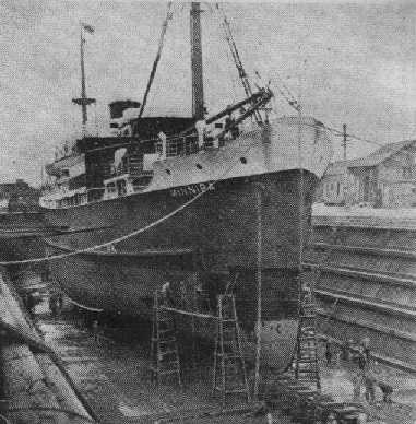 In dry dock.