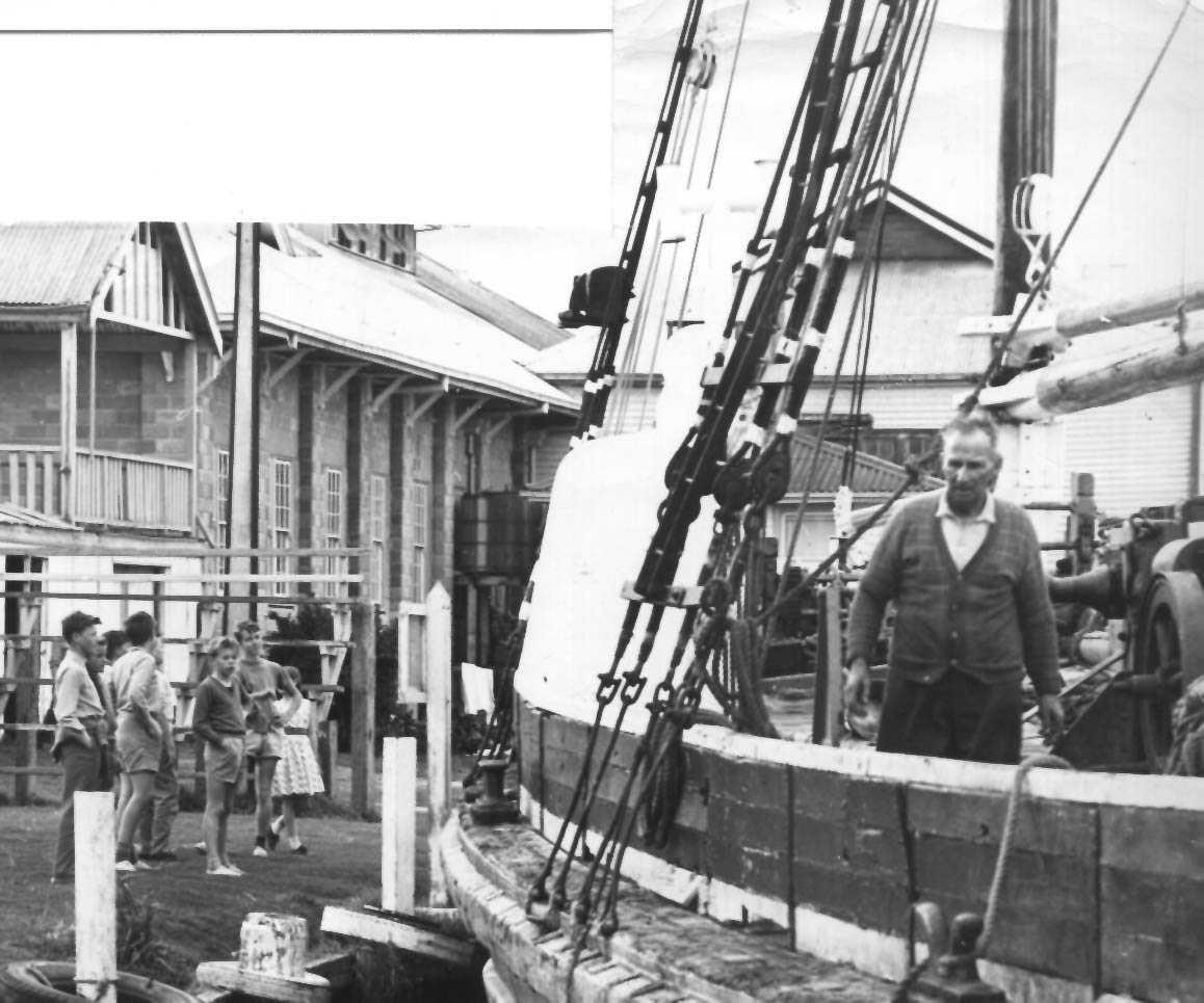 Wood and iron composite 3 masted schooner, built in1875 by HC Fletcher, Port adelaide as an iron riverine barge for HB Hughes.  Reregistered in Port Adelaide in March 1922 by RM Garnaut & others, later Fricker & Co Ltd & others (which from time to time in