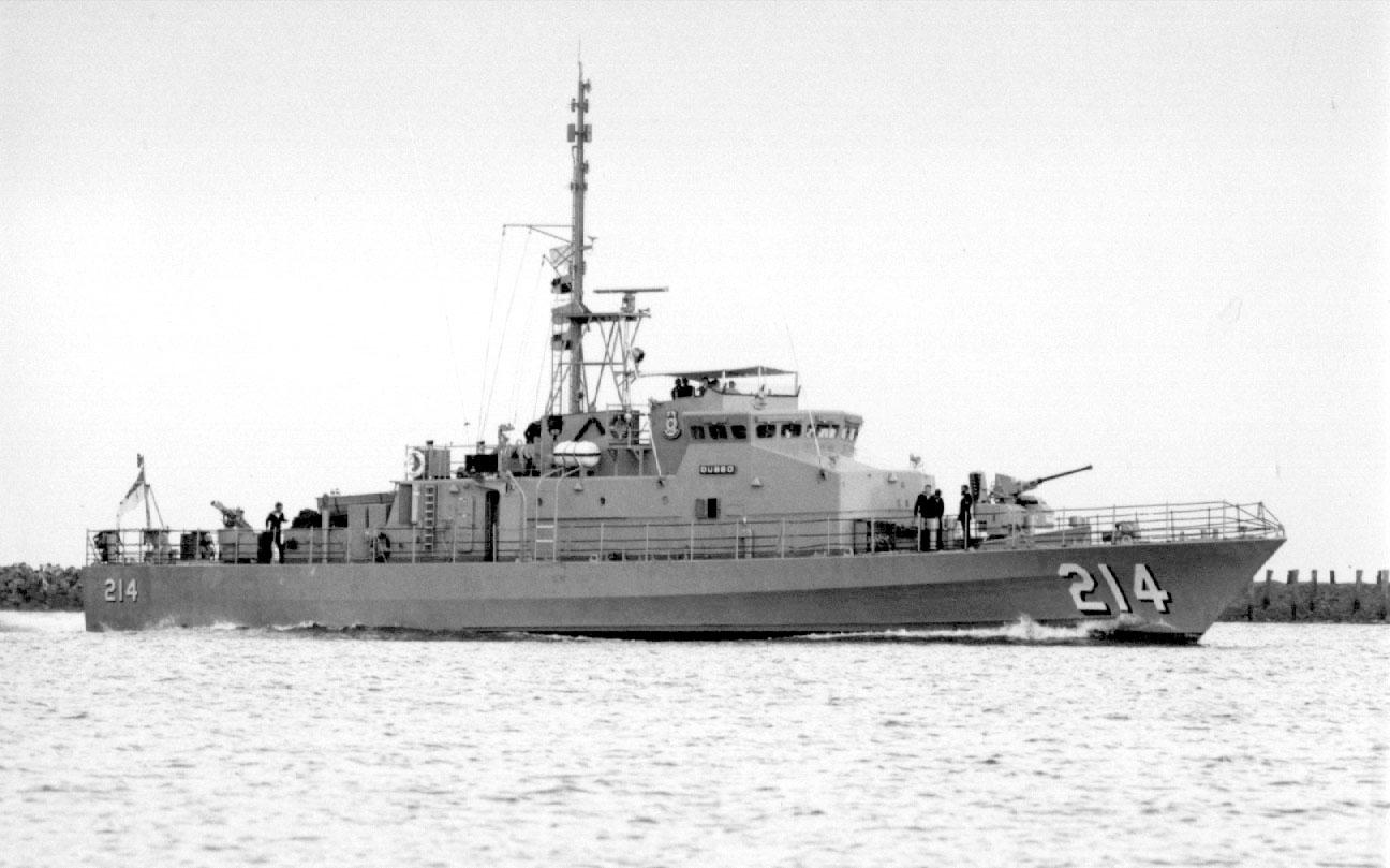 Naval vessel entering port