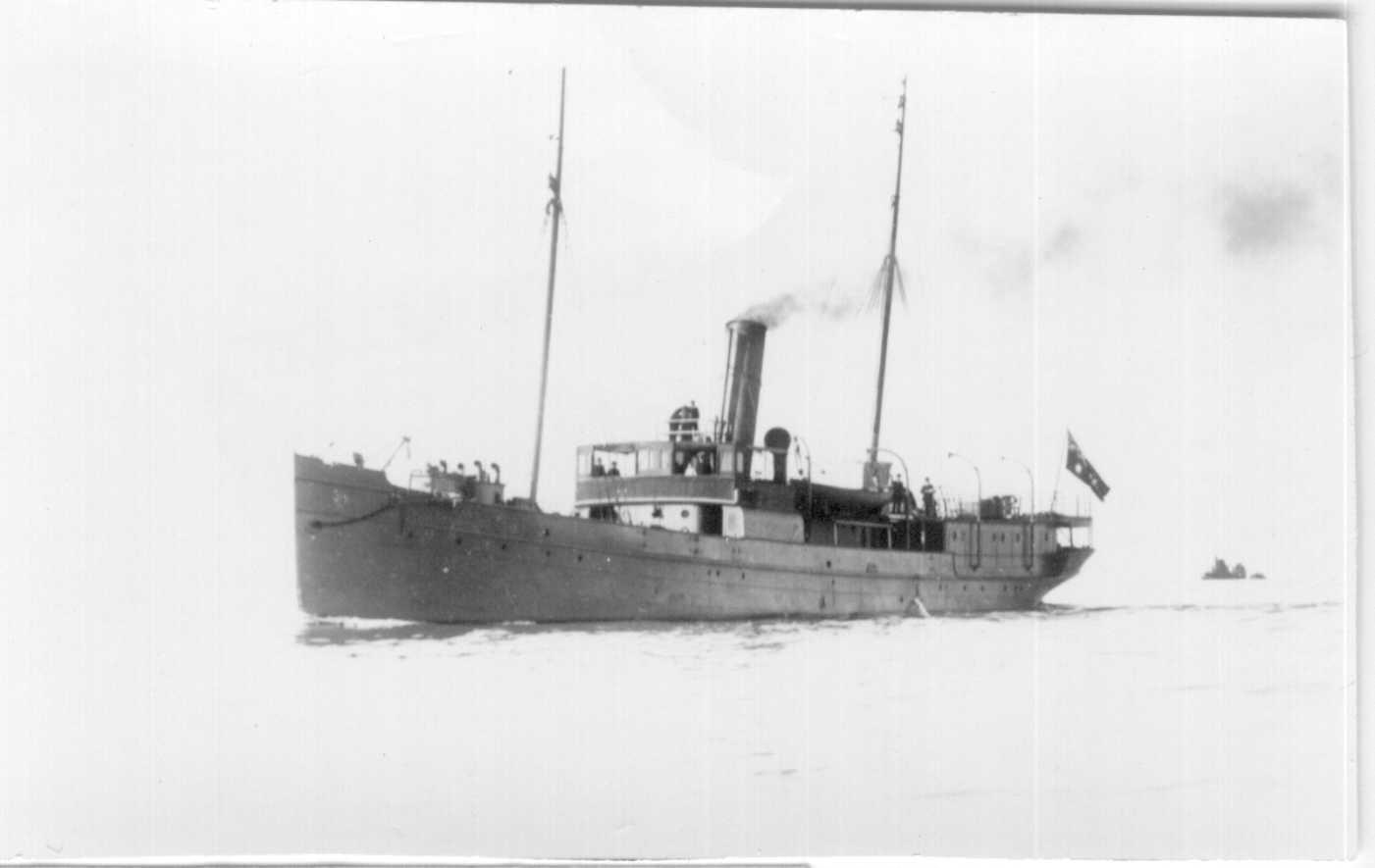 Lighthouse Tender, "Lady Loch", ex Gunboat.  Built in 1886 by Campbell, Sloss & McCann in Footscray, Melbourne for  the Victorian Dept. Of Public Works.  Iron Steamship of 531 tons.  Built for use as a lighthouse tender and serviced lighthouses around the