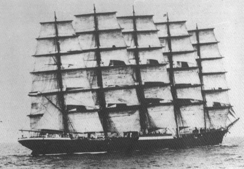 Image; 5 masted sailing ship