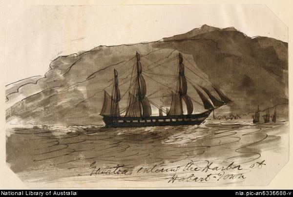 Image: Pencil drawing of a ship