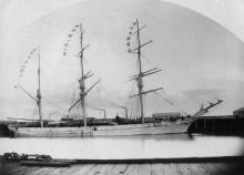  A 3 masted iron ship, later Barque.  Built in 1876 at liverpool by Potter & Co for David Morgan.  
Official Number:  76368
Tonnage:  1236 gross
Dimensions:  length 218', breadth 37', draught 22'
Port Of Registry:  Liverpool