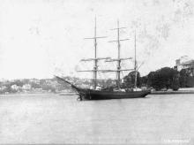Barque "Valparaiso", built in 1866 at Liverpool by T Vernon & Sons.
Tonnage:  743 gross
Dimensions:  length 189', breadth 31', draught 19'