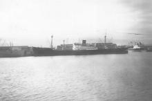 Refrigerated Cargo vessel "Golden Spring", ex "Orinoco", built in 1945 by Kolkums M'V - Mmo.  Owned by Guan Guan Shipping Ltd.
Tonnage:  7885 gross, 7333 net
Official Number:  307857
Dimensions:  length 445'0", breadth 57'1", draught 26'2.5"
Port Of R