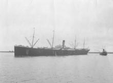 Passenger vessel "Medic" built in 1899 bby Harland & Wolff, Belfast for White Star Line.  She operated the route between the UK and Australia via the Cape of Good Hope.  On 3 August 1899 she took her first voyage and in 1917 was commandeered as a troopshi