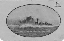 "H.M.A.S. Yarra", a River Class Torpedo Baot Destroyer, built by Denny in Dumbarton.  She was laid down in 1909 and launched on 9/4/1910.  She was commissioned on 10/9/1910.  The "Yarra" arrived in Melbourne with the "Parramatta" in December 1910 she was 