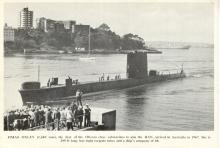 "H.M.A.S. Oxley", the first of the Obern Class of Submarines to join the R.A.N., arrived in Australia in 1967.  She is 295' long, has eight torpedo tubes and a ship's company of 68.

Tonnage:  1610
