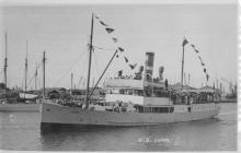 S.S. "Juno" was built in 1903 at Greenock, by G Brown & Co. Official number 117416.  She weighed 241 gross ton.  Owners were Coast Steamship Ltd.  
Dimensions - length 130', breadth 23', draught 9'.
Port of Registry:  Port Adelaide
Flag:  British