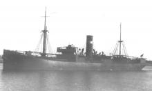 General Cargo vessel, "Iron Crown", ex 'Euroa' - torpedoed in 1942.  Built in 1923 in Williamstown, employed in inter state steelfrom 1923 until 1942.  Owned by C.G.L.; BHP.
Official Number:  151806
Dimensions:  length 331'0", breadth 47'9", draught 23'