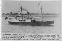 S.S. "James Comrie", 102 gross ton, 42 hP.  Originally built as a private yacht of wood at Shoalhaven NSW in 1877.  Bought by the Yorke Peninsula Steamship Co Ltd of Edithburgh, South Australia.  Later bought by the Commonwealth Government and renamed 'Fe