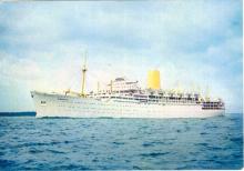 Passenger Vessel "Iberia", built by Harland & Wolff, Belfast.  M.V. London-bombay, Colombo, Melbourne ands Sydney, 28 September 1954.  Badly damaged in collision with tanker STANVAC PRETORIA off Colombo, 27 March 1956.  Voyage extended to include transpac