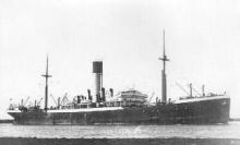 1913 Passenger vessel under way.