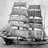 1895 Barque at sea.