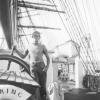 Showing crewman Stan Webber on the deck of the Viking at Port Lincoln in 1947.