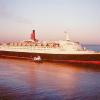 Passenger Liner "Queen Elizabeth 2", built in 1969 by Upper Clyde Shipbuilders Clydebank DIV - Clydebank.  Owned by Cunard Line Ltd.  This liner was the first which was built to combine the tasks of Transatlantic passenger service and holiday cruise ship.