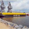 With hire barge at Port Adelaide, June 2001